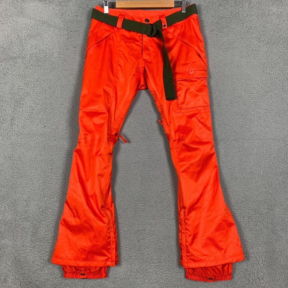Burton Indulgence Snowboard Pants Women's Small Orange‎ Belted DryRide Vented WB